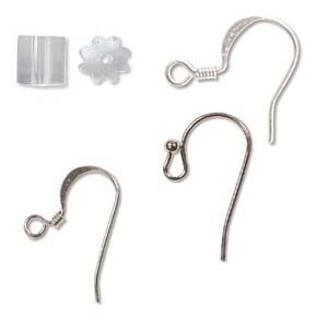 Silver Plated Ear Hooks and Backs